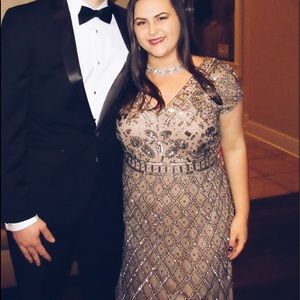 Beautiful Sparkly grey/taupe formal dress